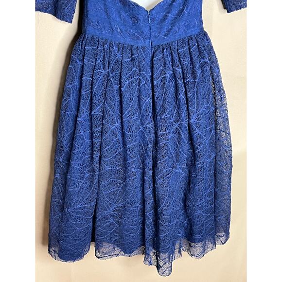 Monique Lhullier Navy Lines Dress 8 - Picture 7 of 14